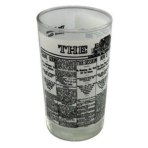 Vintage 1893 The Bee Newspaper Glass Tumbler With "Thank God Edition" Print READ